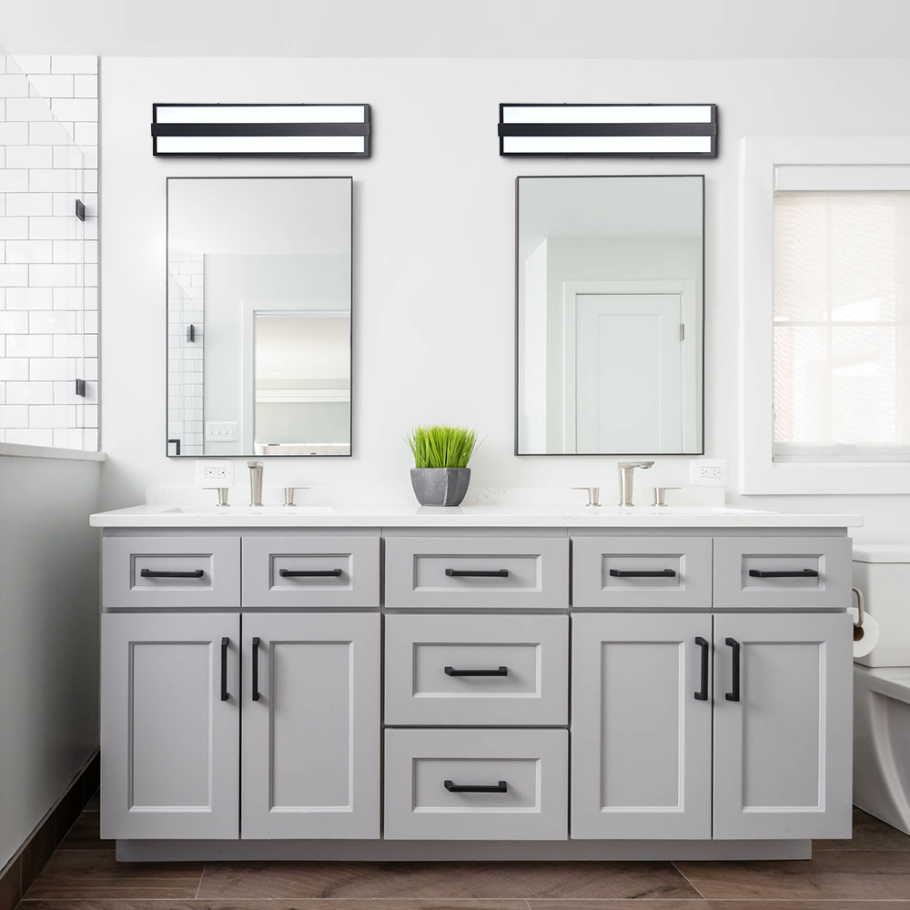 Dimmable Modern Rectangular LED Bathroom Vanity Light Wall Sconce Wall Light in 6000K Cool Light for Dressing Room/ Kitchen