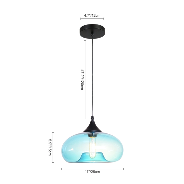 Modern Multi-Color Single Globe Pendant Light for Living Room Dining Room