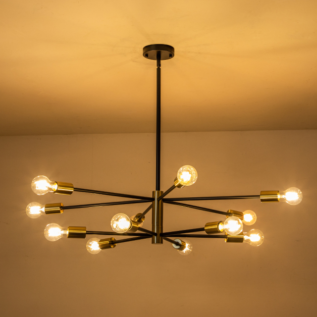 Modern Mid-century Sputnik Silhouette Two-Tier Chandelier for Restaurant/ Living Room/ Bedroom