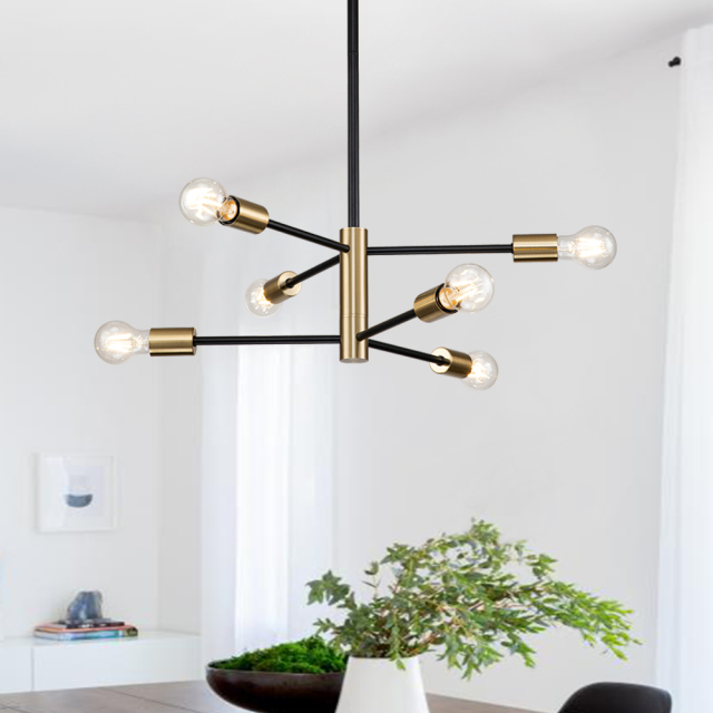 Modern Mid-century Sputnik Silhouette Two-Tier Chandelier for Restaurant/ Living Room/ Bedroom