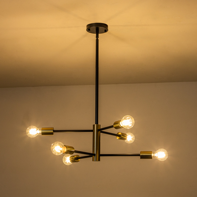 Modern Mid-century Sputnik Silhouette Two-Tier Chandelier for Restaurant/ Living Room/ Bedroom