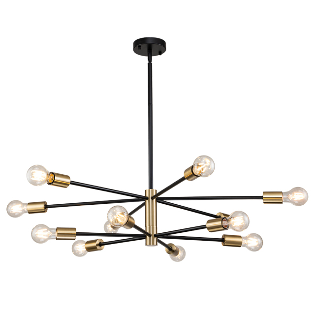 Modern Mid-century Sputnik Silhouette Two-Tier Chandelier for Restaurant/ Living Room/ Bedroom