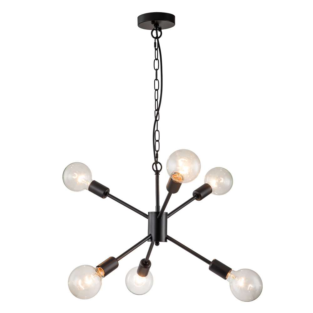 6-Light Modern Contemporary Sputnik Chandelier for Restaurant/ Living Room/ Bedroom Slope Ceiling Compatible