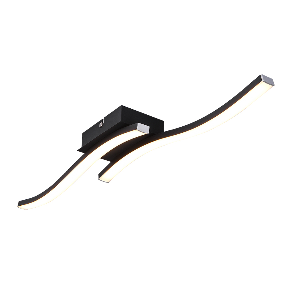 LED Modern Curved Wavy Linear Flush Mount Geometric Ceiling Lights for Living Room Kitchen Washroom Dressing Room