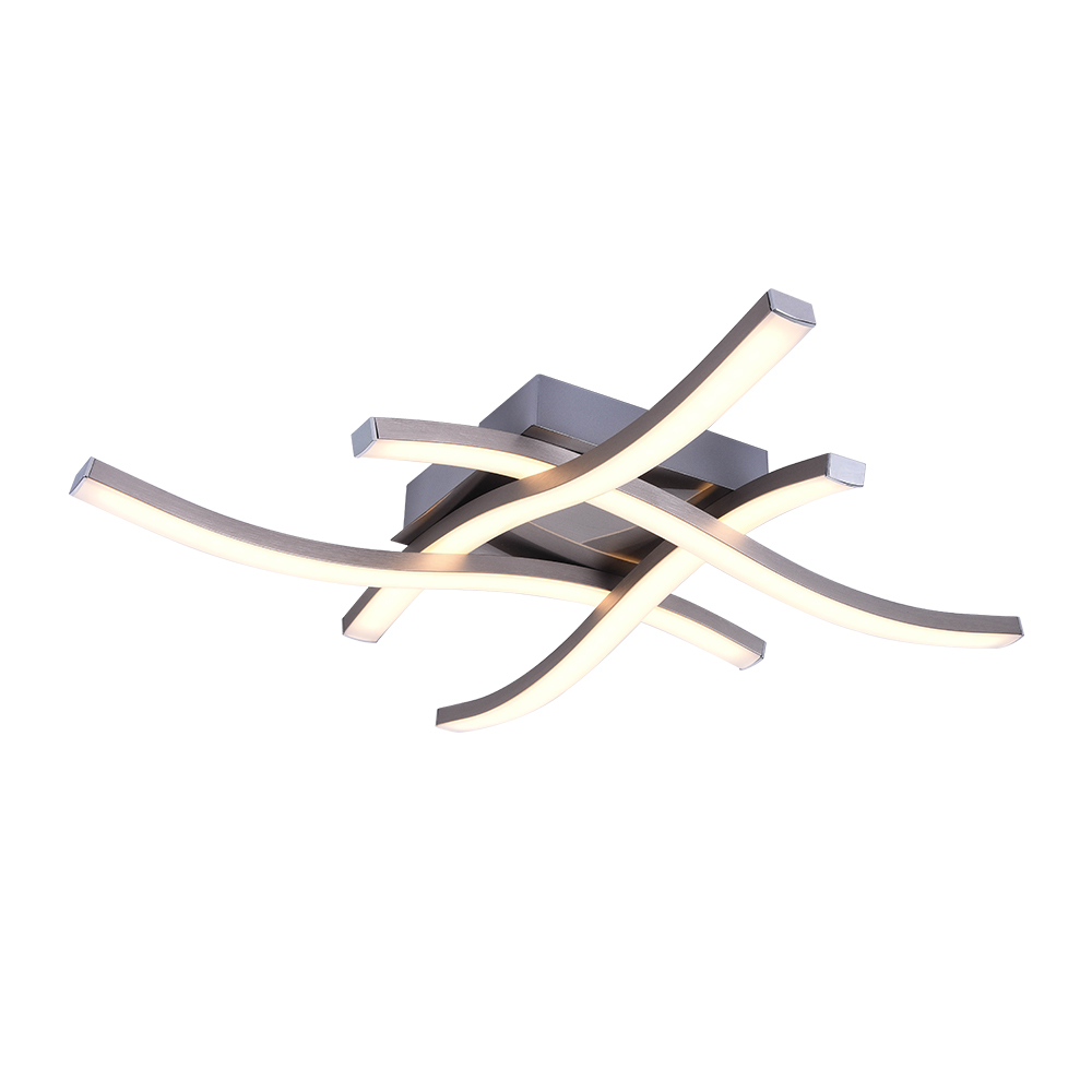 LED Modern Curved Wavy Linear Flush Mount Geometric Ceiling Lights for Living Room Kitchen Washroom Dressing Room