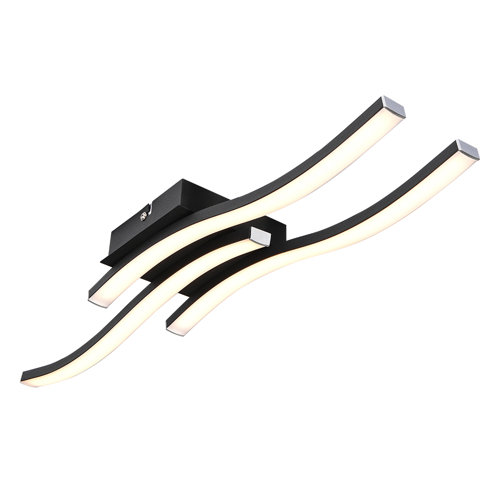 LED Modern Curved Wavy Linear Flush Mount Geometric Ceiling Lights for Living Room Kitchen Washroom Dressing Room