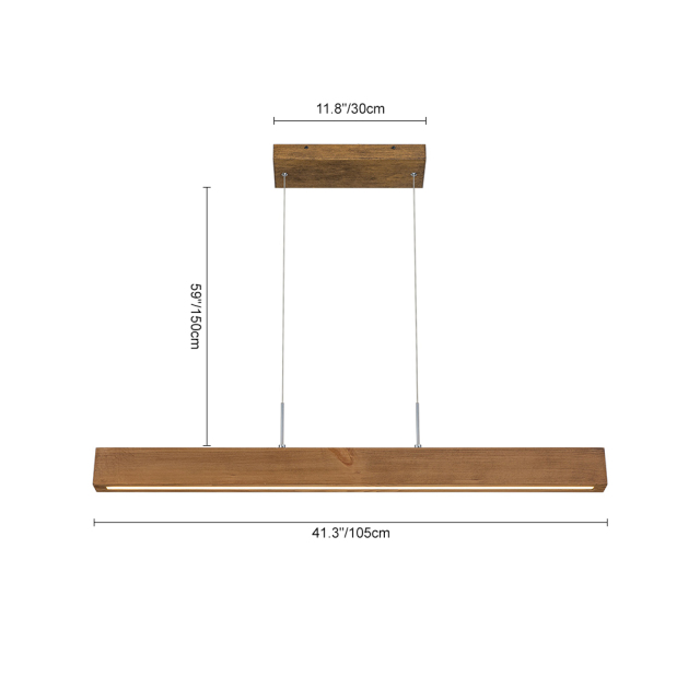 Dimmable LED Modern Linear Island Chandelier in Long Strip Shape for Home Office Dining Room Kitchen Island