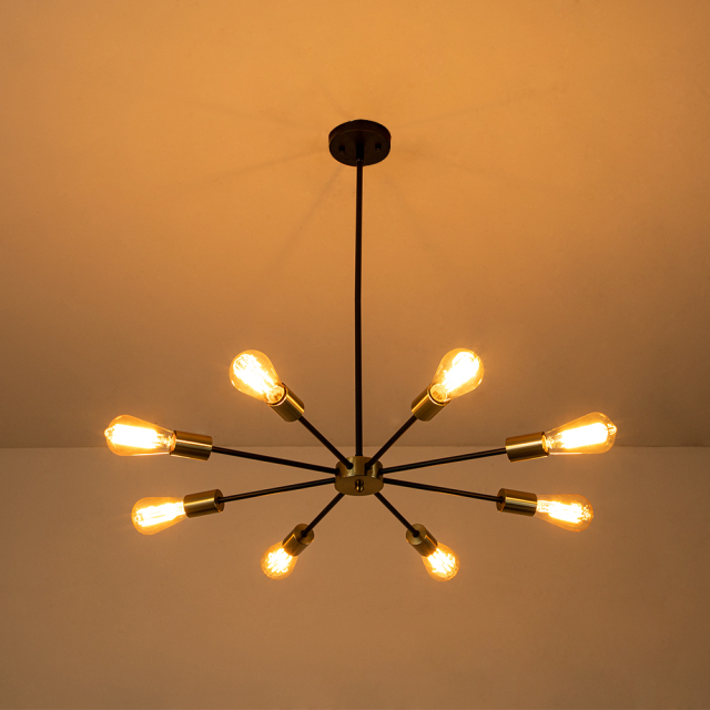 Modern Mid-century Sputnik Silhouette Two-Tier Chandelier for Restaurant/ Living Room/ Bedroom