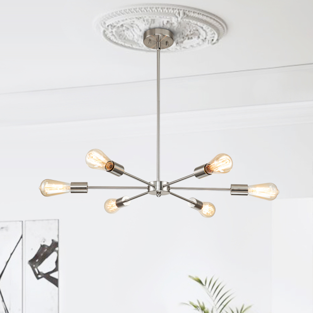 Modern Mid-century Sputnik Silhouette Two-Tier Chandelier for Restaurant/ Living Room/ Bedroom