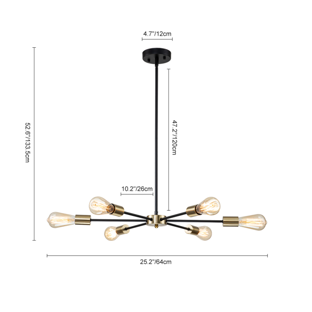 Contemporary Modern Adjustable Arms Sputnik Silhouette Chandelier for Restaurant/ Living Room/ Bedroom/ Dining Table