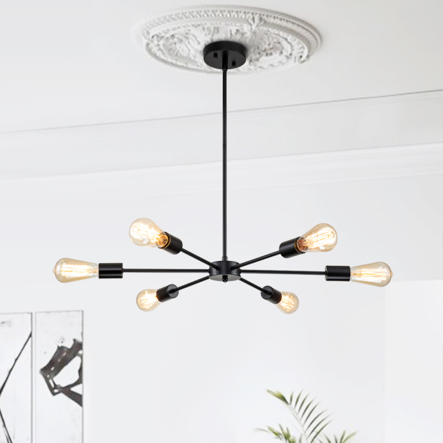 Modern Mid-century Sputnik Silhouette Two-Tier Chandelier for Restaurant/ Living Room/ Bedroom