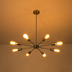 Modern Mid-century Sputnik Silhouette Two-Tier Chandelier for Restaurant/ Living Room/ Bedroom