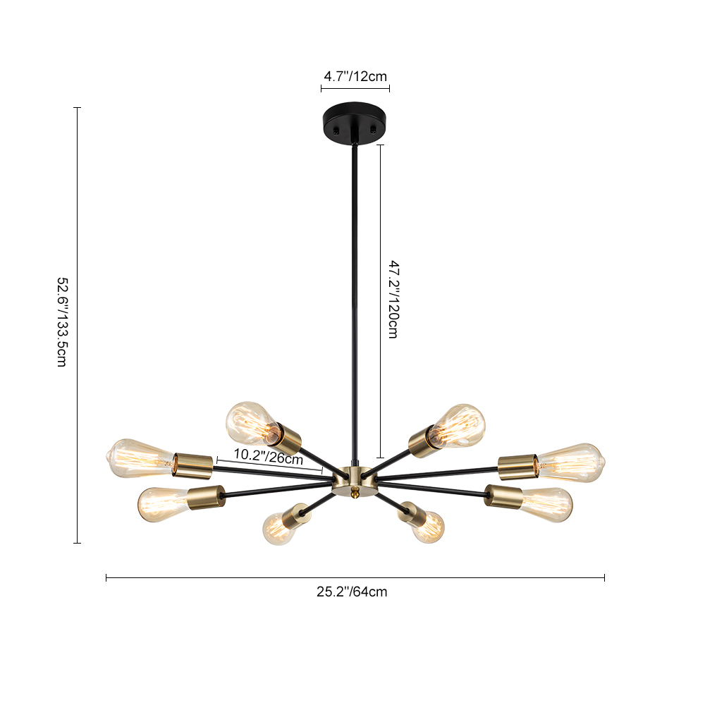 Contemporary Modern Adjustable Arms Sputnik Silhouette Chandelier for Restaurant/ Living Room/ Bedroom/ Dining Table