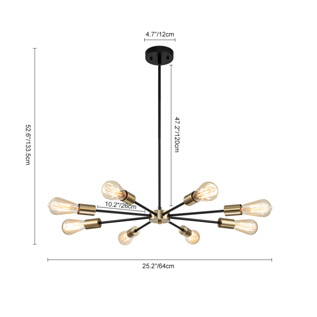 Contemporary Modern Adjustable Arms Sputnik Silhouette Chandelier for Restaurant/ Living Room/ Bedroom/ Dining Table