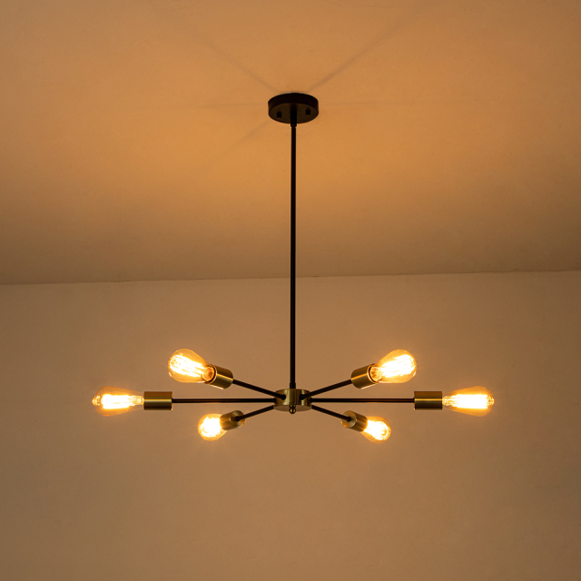 Modern Mid-century Sputnik Silhouette Two-Tier Chandelier for Restaurant/ Living Room/ Bedroom