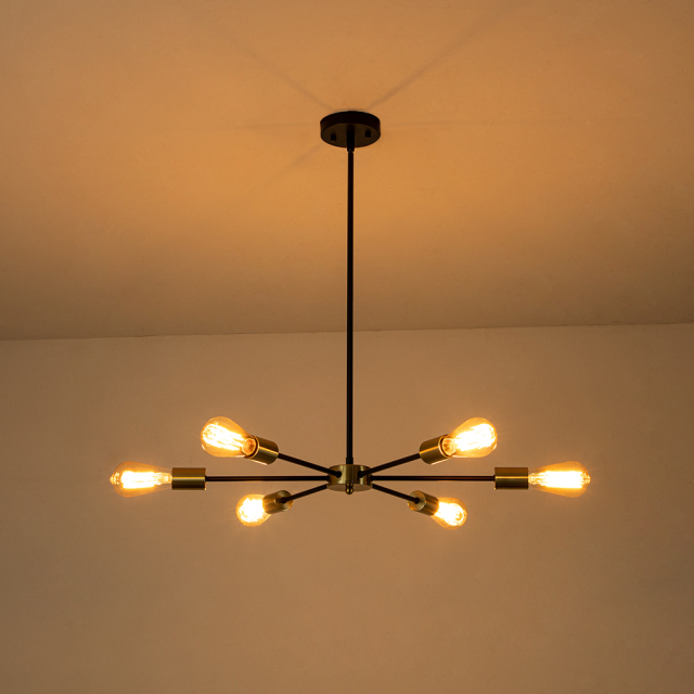 Modern Mid-century Sputnik Silhouette Two-Tier Chandelier for Restaurant/ Living Room/ Bedroom