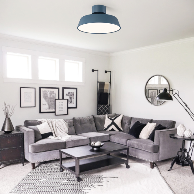 Scandinavia LED Northern Semi Flush Mount Ceiling Light in Matte Finish for Entryway/ Living Room/ Kitchen Low Ceiling