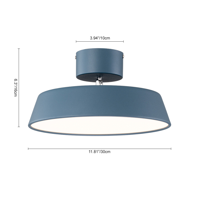 Scandinavia LED Northern Semi Flush Mount Ceiling Light in Matte Finish for Entryway/ Living Room/ Kitchen Low Ceiling