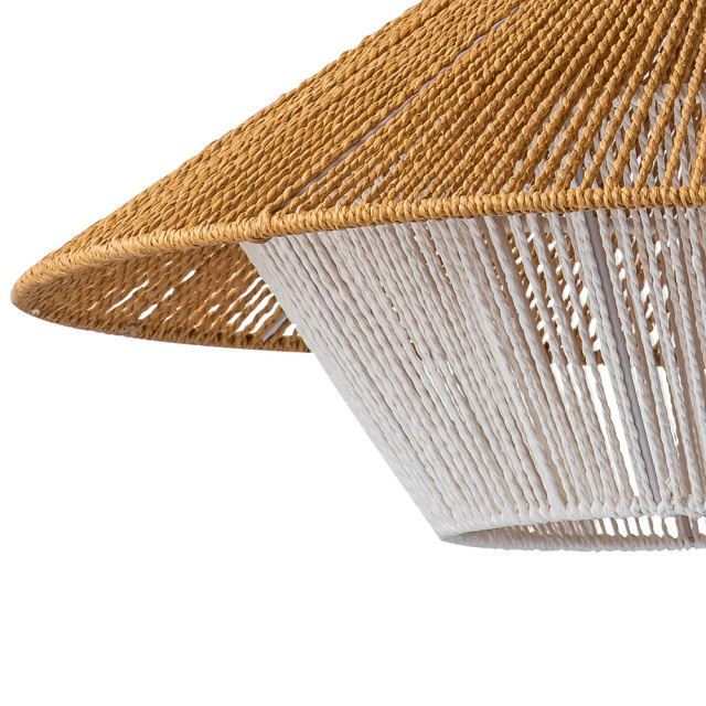 Modern Hand-Woven Hat Pendant Light with Hemp Rope Shade Island Chandelier for Bedroom/ Kitchen/ Living Room/ Breakfast Table