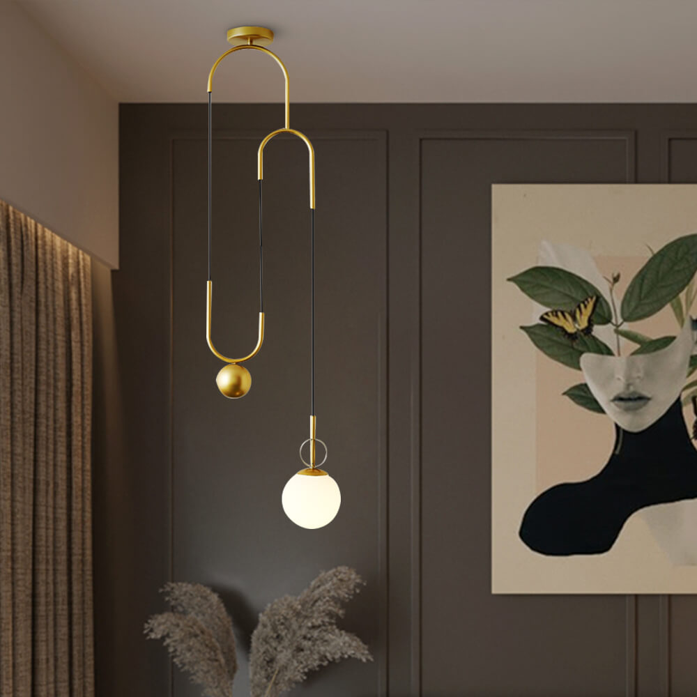 Cradle brass mid century pulley store pendant light