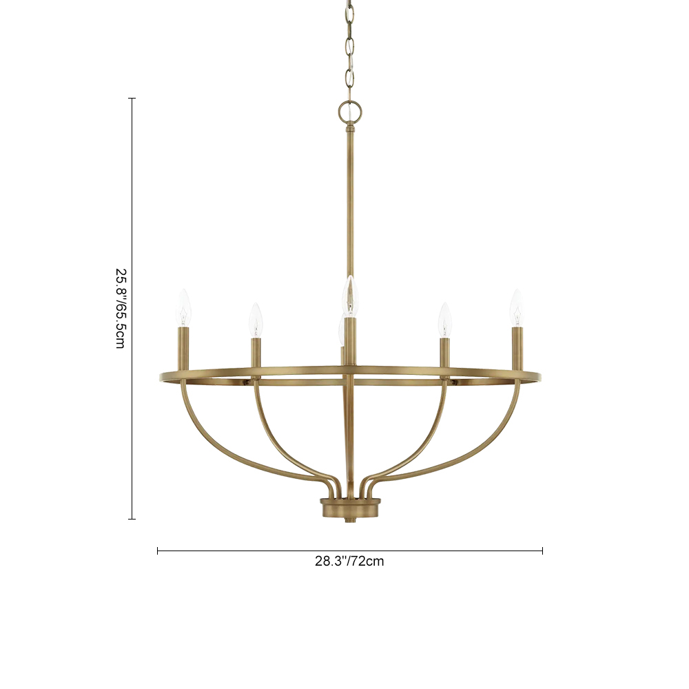 Minimalist Modern 6 Lights Candle Style Empire Chandelier for Living Room Dining Room Kitchen