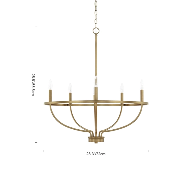 Minimalist Modern 6 Lights Candle Style Empire Chandelier for Living Room Dining Room Kitchen