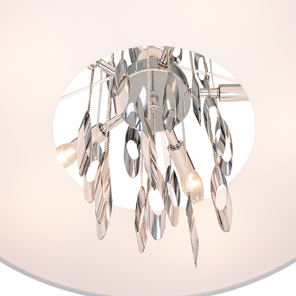 Decorative Handmade Modern Stainless Steel Fabric shade Chandelier for Living Room/Dining Table/ Restaurant