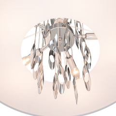Decorative Handmade Modern Stainless Steel Fabric shade Chandelier for Living Room/Dining Table/ Restaurant