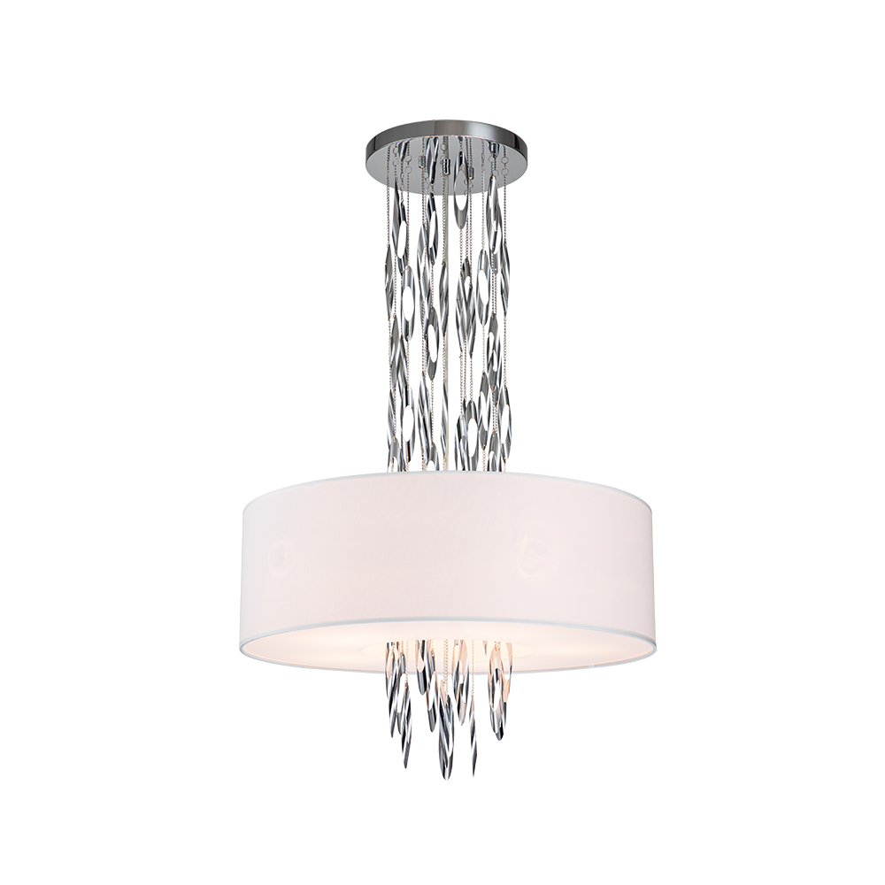 Decorative Handmade Modern Stainless Steel Fabric shade Chandelier for Living Room/Dining Table/ Restaurant