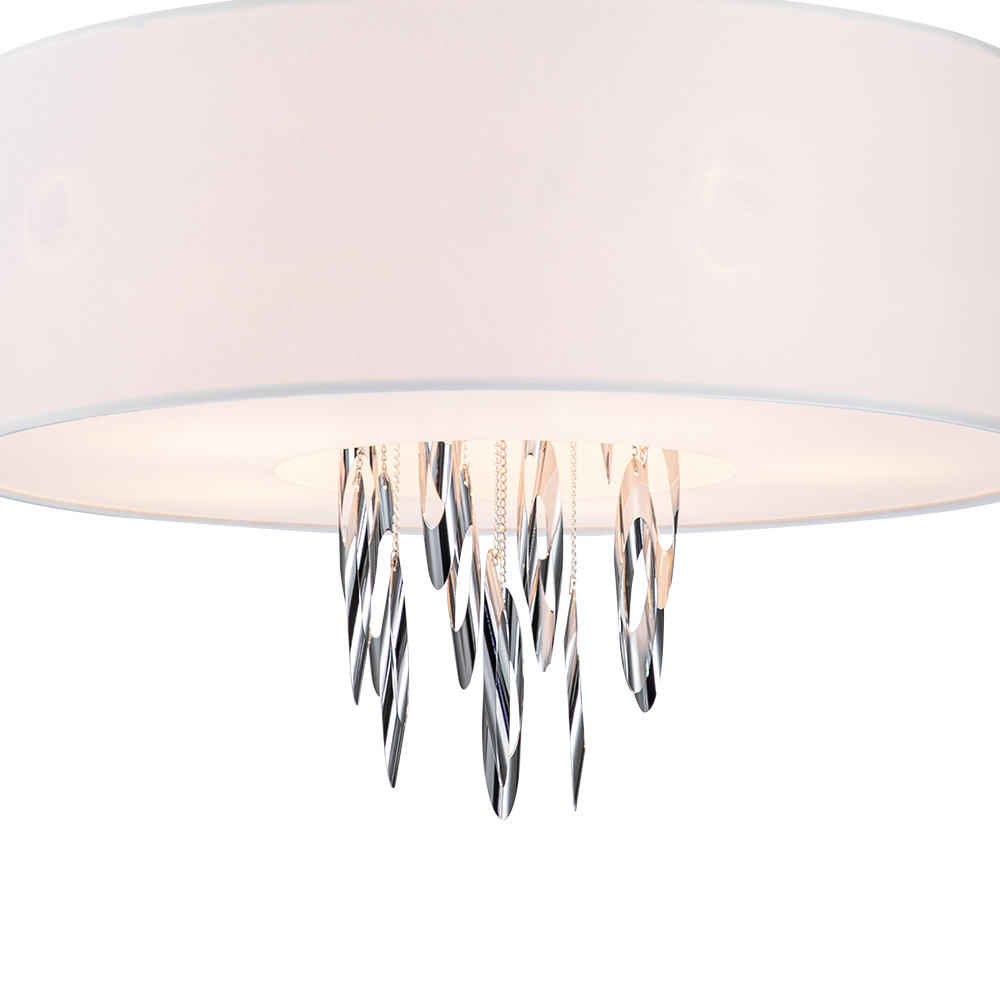 Decorative Handmade Modern Stainless Steel Fabric shade Chandelier for Living Room/Dining Table/ Restaurant