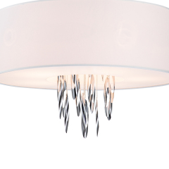 Decorative Handmade Modern Stainless Steel Fabric shade Chandelier for Living Room/Dining Table/ Restaurant