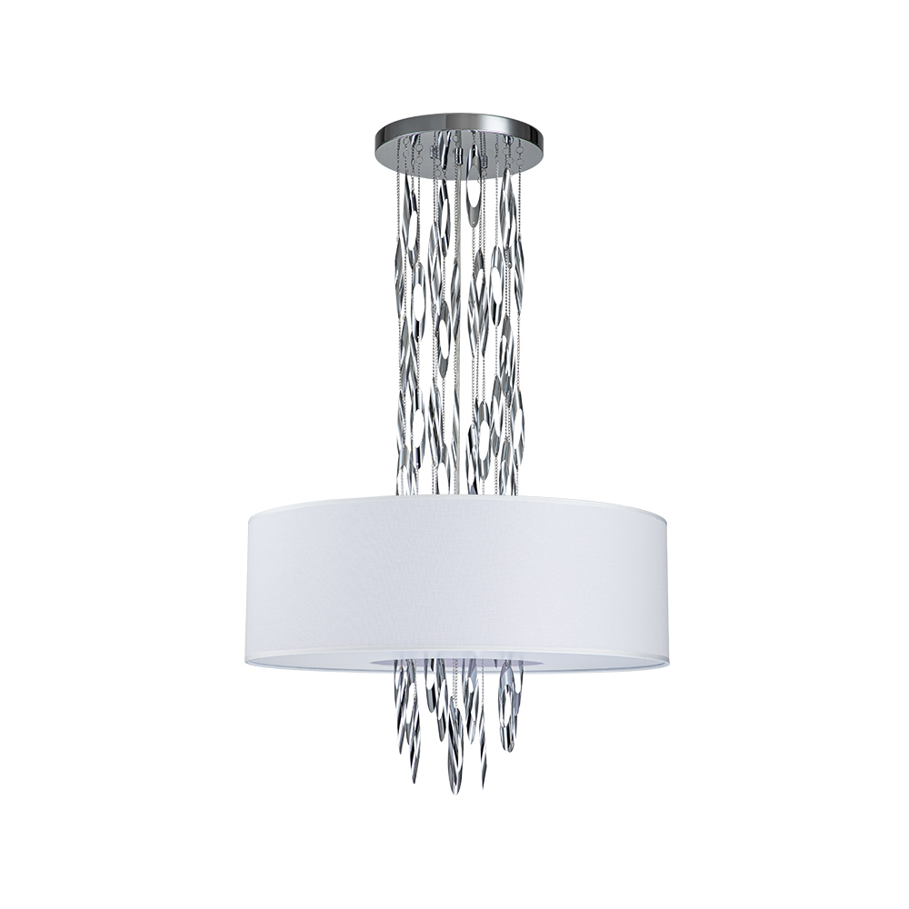 Decorative Handmade Modern Stainless Steel Fabric shade Chandelier for Living Room/Dining Table/ Restaurant