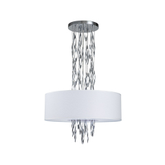 Decorative Handmade Modern Stainless Steel Fabric shade Chandelier for Living Room/Dining Table/ Restaurant