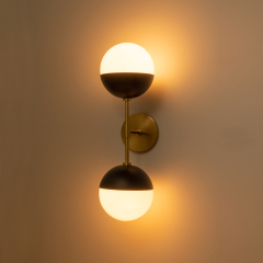 Modern Sleek Spherical Opal Glass Globes Wall Sconces Wall Lamp for Living /Dining Room /Hallway