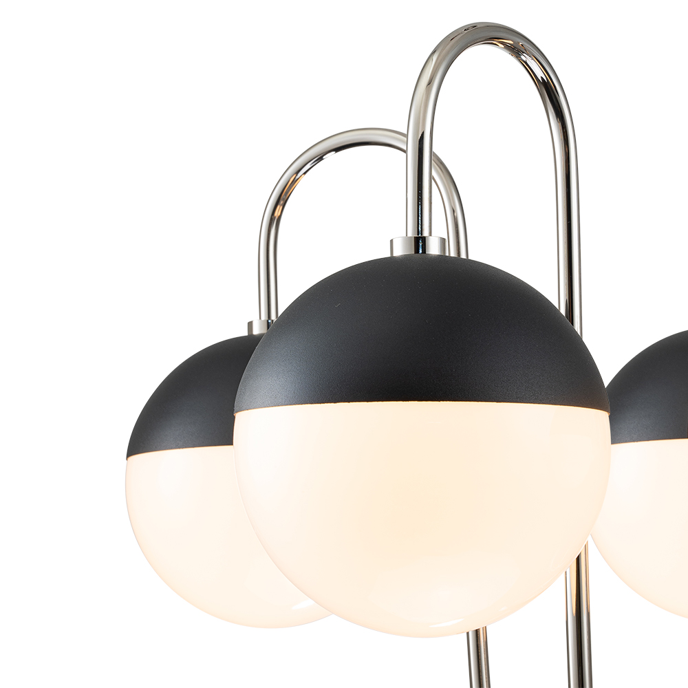 5-Light Modern Mid-century Spherical Frosted Glass Globes Chandelier for Living Room/ Dining Room/ Bedroom