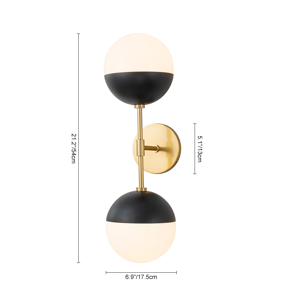 Modern Sleek Spherical Opal Glass Globes Wall Sconces Wall Lamp for Living /Dining Room /Hallway
