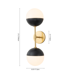 Modern Sleek Spherical Opal Glass Globes Wall Sconces Wall Lamp for Living /Dining Room /Hallway