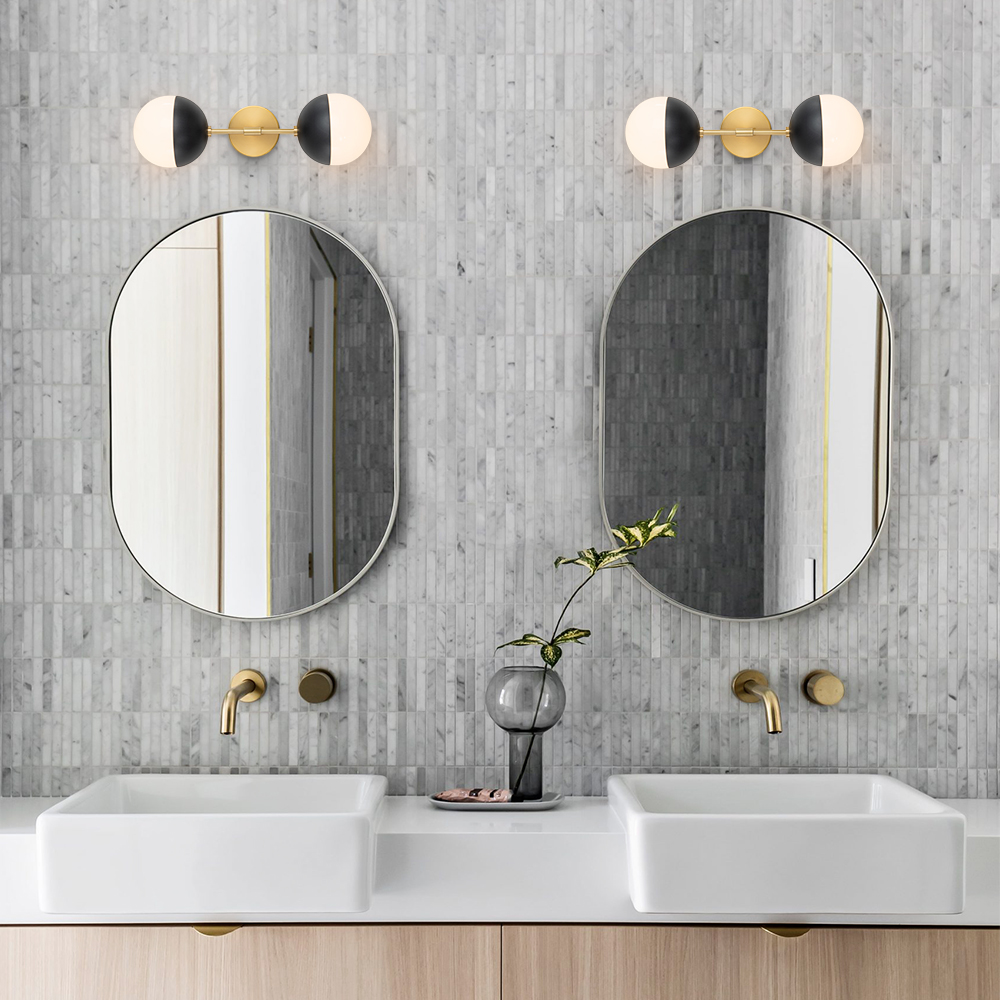 Modern Sleek Spherical Opal Glass Globes Wall Sconces Wall Lamp for Living /Dining Room /Hallway