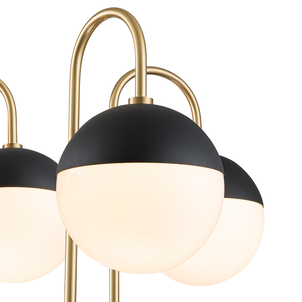 5-Light Modern Mid-century Spherical Frosted Glass Globes Chandelier for Living Room/ Dining Room/ Bedroom