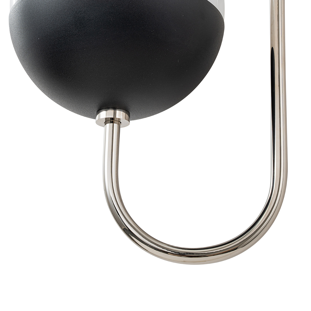 Modern Spherical Opal Glass Globes Wall Sconces Adjustable Curved Arms Wall Lamp for Living /Dining Room /Hallway