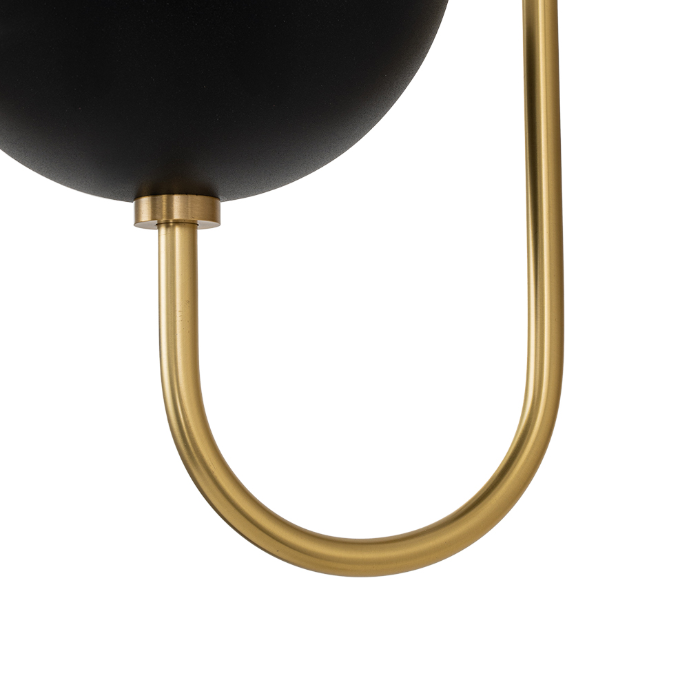 Modern Spherical Opal Glass Globes Wall Sconces Adjustable Curved Arms Wall Lamp for Living /Dining Room /Hallway