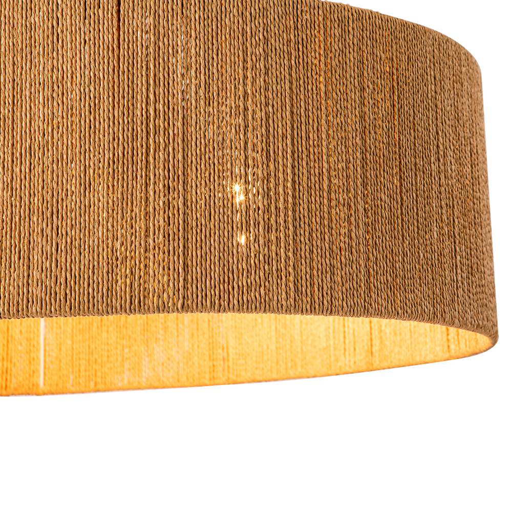 Boho Modern Handwoven Drum Chandelier with Natural Hemp Rope Design Island Chandelier for Bedroom/ Dining Table/ Breakfast Table