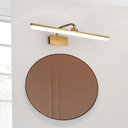 Mid-Century Modern Style Armed LED Vanity Bathroom Light Bar Wall Sconce in Satin Gold