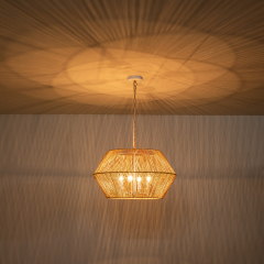Hand-Woven Modern Geometric Pendant Light Island Chandelier for Bedroom/ Kitchen/ Living Room/ Breakfast Table