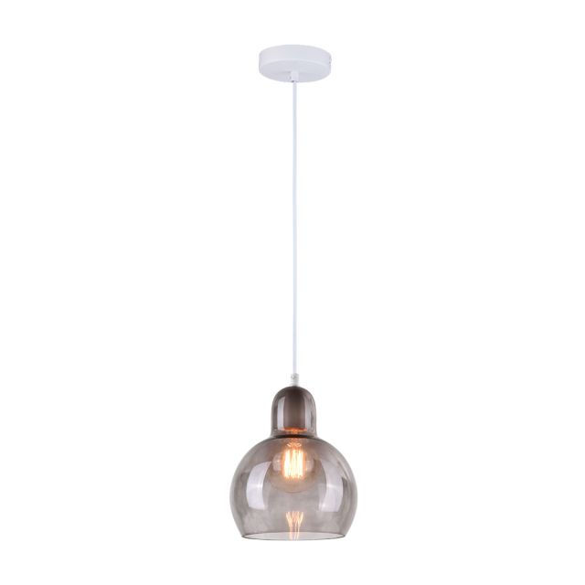 Modern Style 1 Light Ball Bulb Pendant Light with Mouth Blown Glass