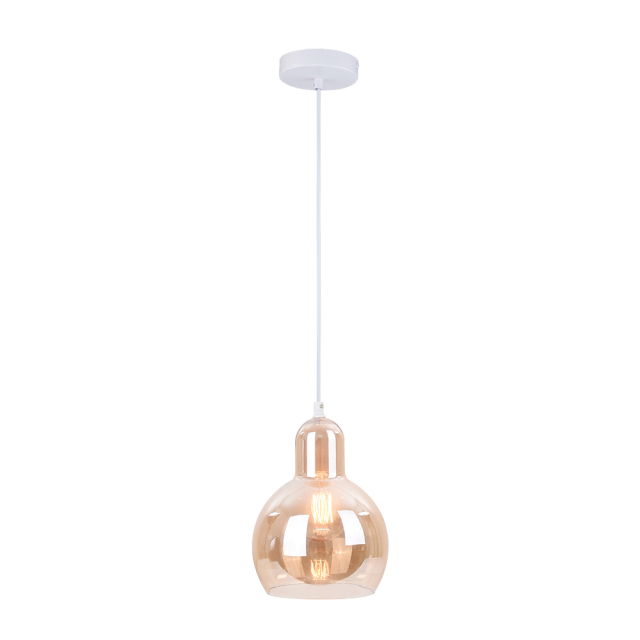 Modern Style 1 Light Ball Bulb Pendant Light with Mouth Blown Glass