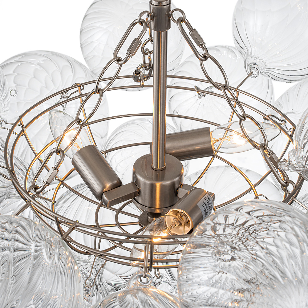 Glam Modern Cluster Glass Bubble Chandelier Sputnik Hanging Light Fixture for Dining Room Living Room Bedroom