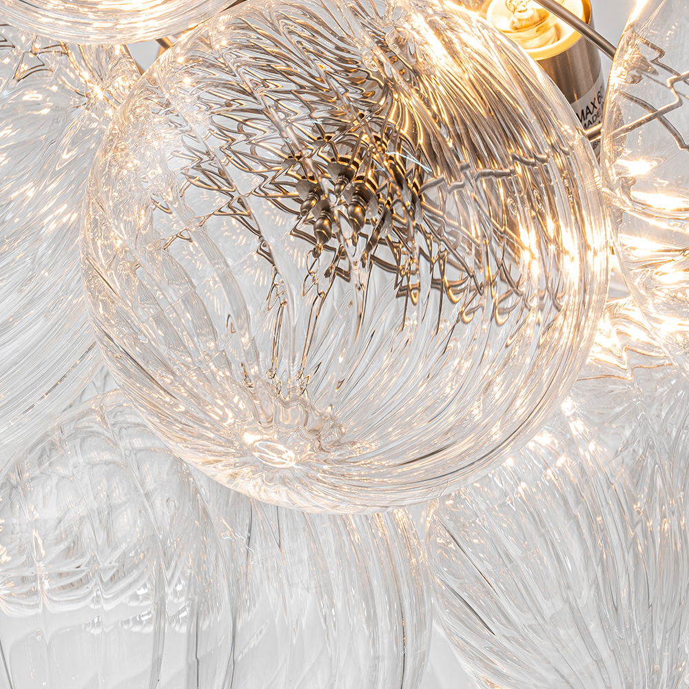 Glam Modern Cluster Glass Bubble Chandelier Sputnik Hanging Light Fixture for Dining Room Living Room Bedroom