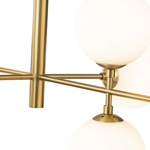 8-Light Glam Modern Sputnik Frosted Opal Globes Bubble Chandelier for Living Room/ Dining Room/ Kitchen Island