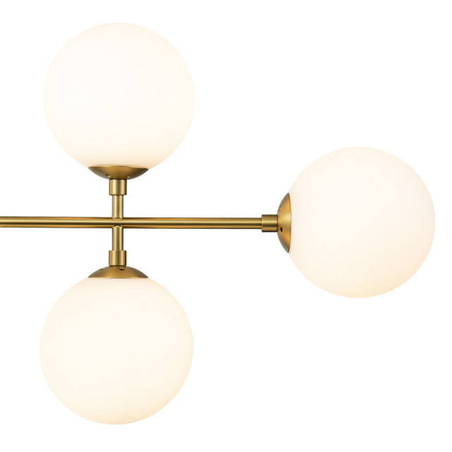 8-Light Glam Modern Sputnik Frosted Opal Globes Bubble Chandelier for Living Room/ Dining Room/ Kitchen Island